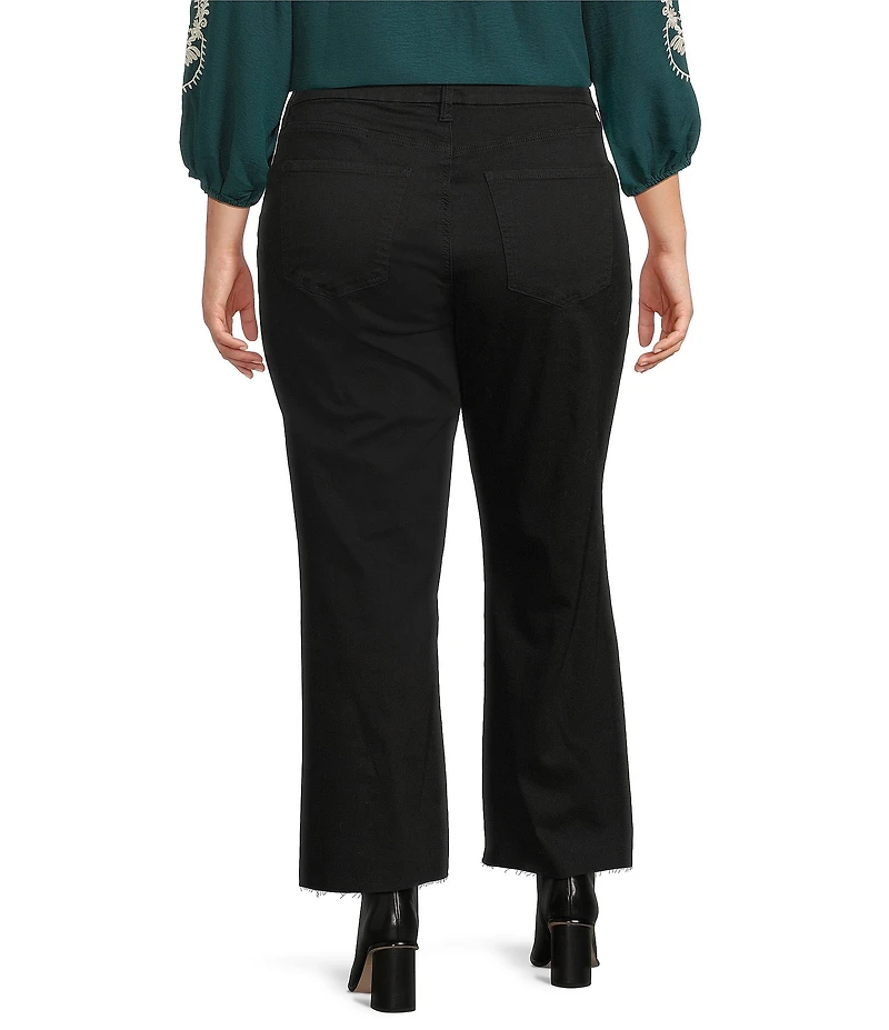 KUT from the Kloth Plus Size Meg High Rise Wide leg Raw Hem Jeans