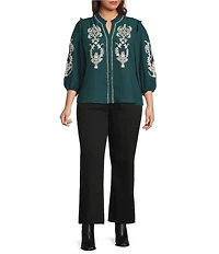 KUT from the Kloth Plus Size Meg High Rise Wide leg Raw Hem Jeans