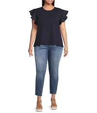 KUT from the Kloth Plus Size Reese High-Rise Tapered Slim Ankle Jeans