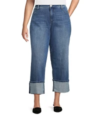 KUT from the Kloth Plus Size Siena High Rise Rolled Cuff Jeans