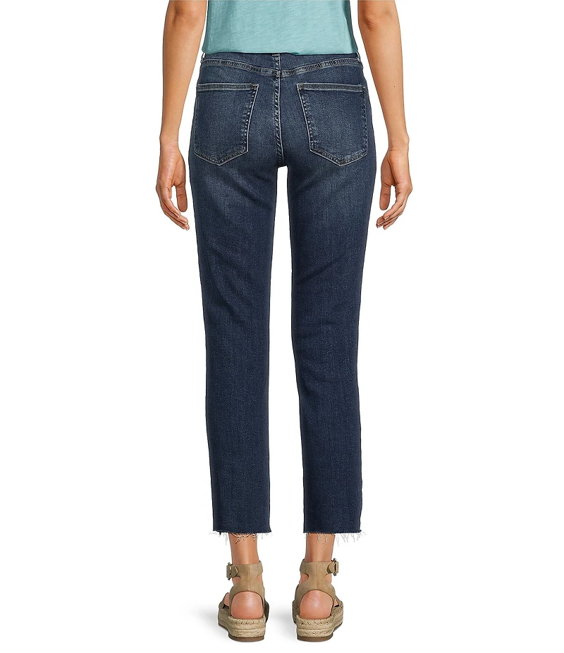 KUT from the Kloth Rachael High Rise Straight Leg Raw Hem Mom Jean