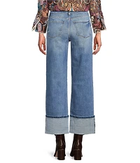 KUT from the Kloth Sienna Stretch Denim Wide Cuff Straight Leg Jeans