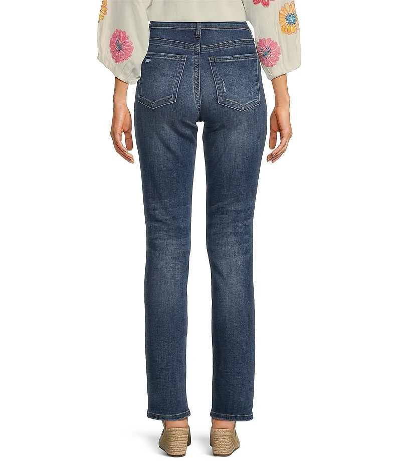 KUT from the Kloth Stevie High Rise Straight Leg Exposed Button Fly Denim Jeans