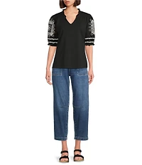KUT from the Kloth Stretch Denim Ashton High Rise Barrel Jeans