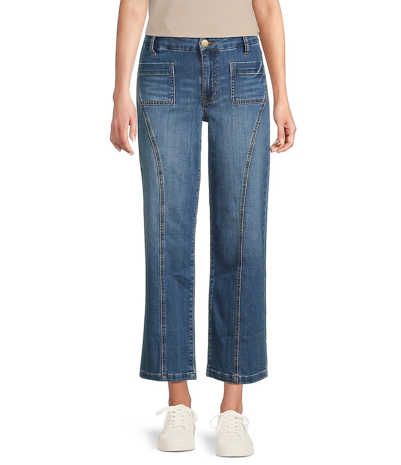 KUT from the Kloth Stretch Denim Charlotte High Rise Seamed Wide Leg Jeans