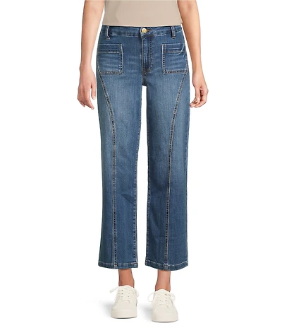 KUT from the Kloth Stretch Denim Charlotte High Rise Seamed Wide Leg Jeans