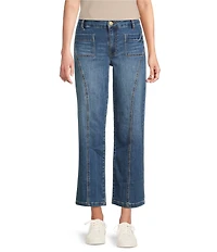 KUT from the Kloth Stretch Denim Charlotte High Rise Seamed Wide Leg Jeans