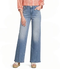 KUT from the Kloth Woven Denim High-Rise Wide Leg Full Jeans