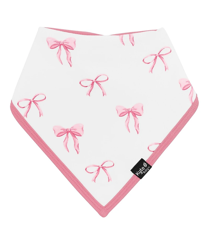 Kyte BABY Baby Girls Bamboo Bow Print Bandana Bib