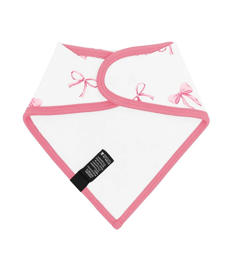 Kyte BABY Baby Girls Bamboo Bow Print Bandana Bib