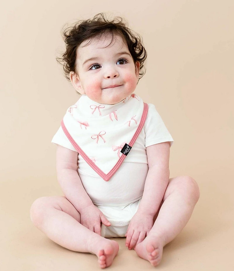 Kyte BABY Baby Girls Bamboo Bow Print Bandana Bib