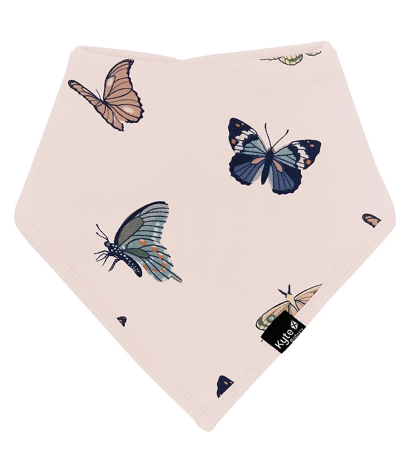 Kyte BABY Baby Girls Bamboo Butterfly Print Bandana Bib