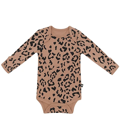 Kyte BABY Baby Girls Bamboo Leopard Print Long Sleeve Bodysuit