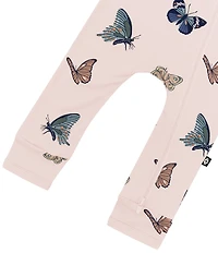 Kyte BABY Baby Girls Bamboo Butterfly Print Zip Front Coverall