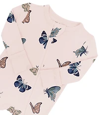 Kyte BABY Baby Girls Bamboo Butterfly Print Zip Front Coverall