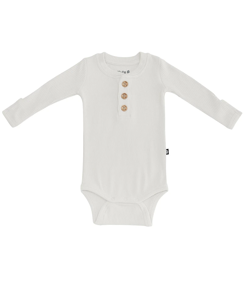 Kyte BABY Bamboo Ribbed Long Sleeve Henley Bodysuit
