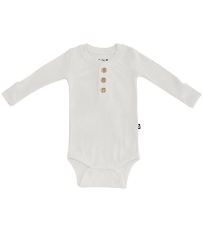 Kyte BABY Bamboo Ribbed Long Sleeve Henley Bodysuit