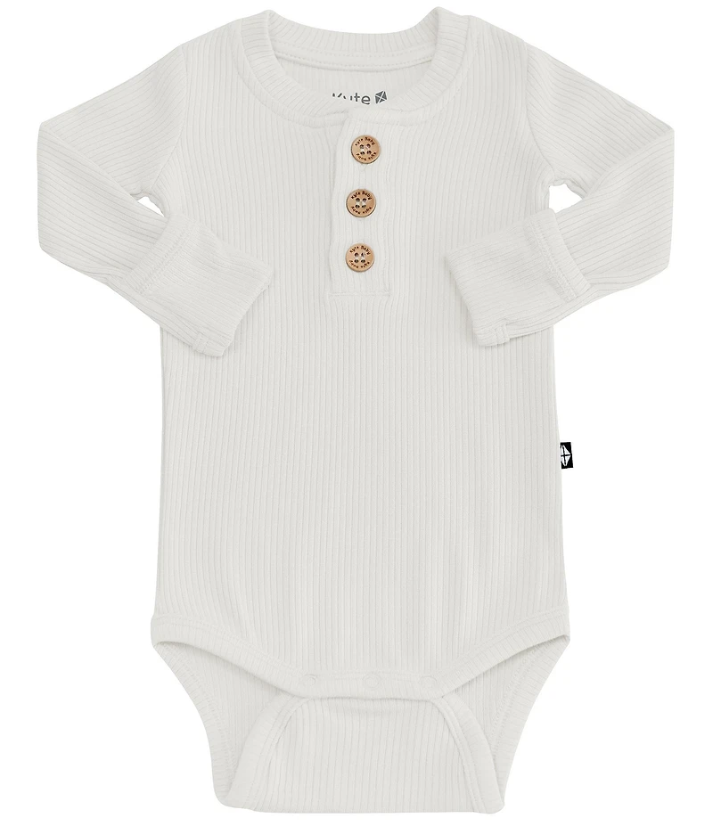 Kyte BABY Bamboo Ribbed Long Sleeve Henley Bodysuit
