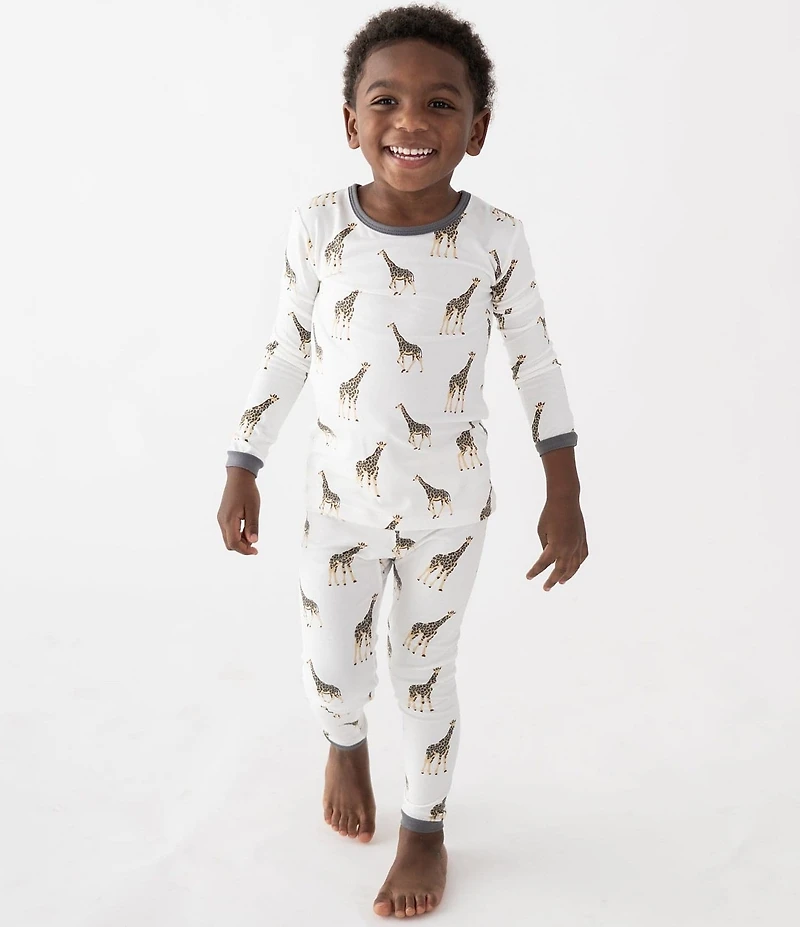 Kyte BABY Little Boys Bamboo Giraffe Print Long Sleeve Top & Pajama Pants Set