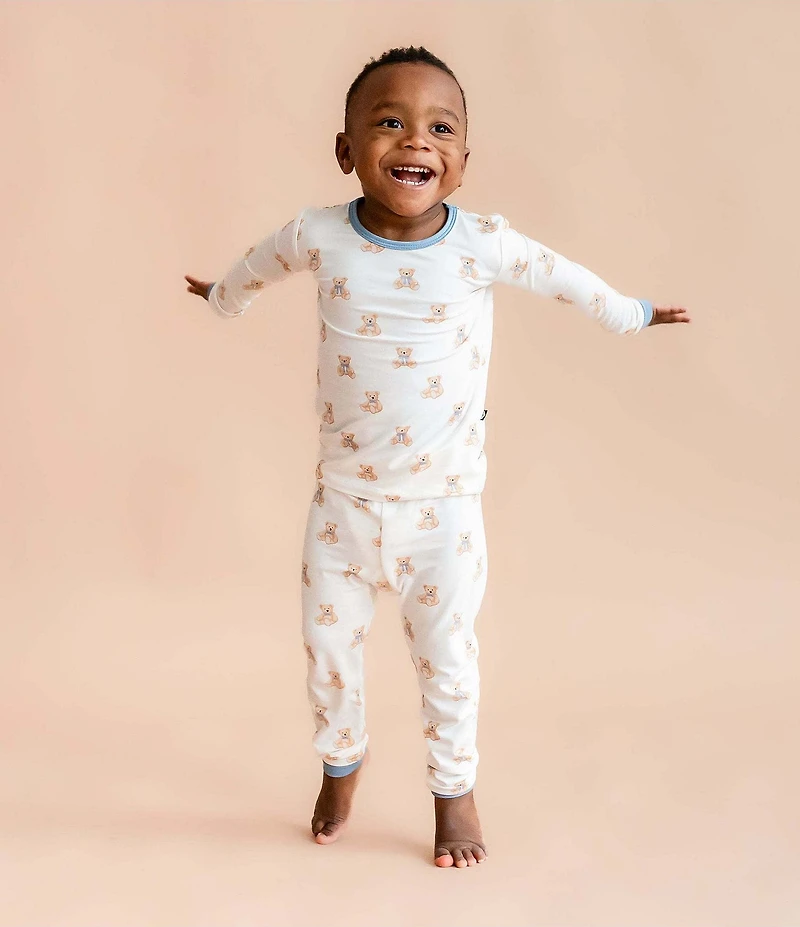 Kyte BABY Little Boys Bamboo Teddy Bear Print Long Sleeve Top & Pajama Pants Set
