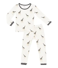 Kyte BABY Little Boys Bamboo Giraffe Print Long Sleeve Top & Pajama Pants Set