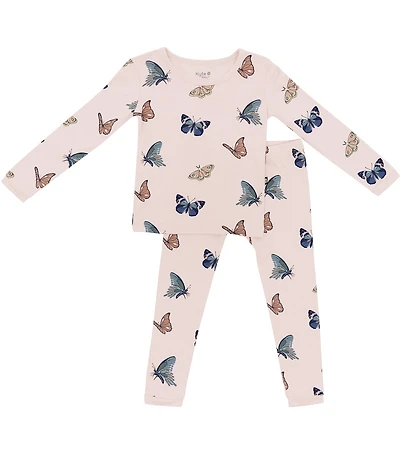 Kyte BABY Little Girls 5-7 Bamboo Butterfly Print Long Sleeve Top & Pajama Pants Set