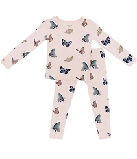 Kyte BABY Little Girls 5-7 Bamboo Butterfly Print Long Sleeve Top & Pajama Pants Set