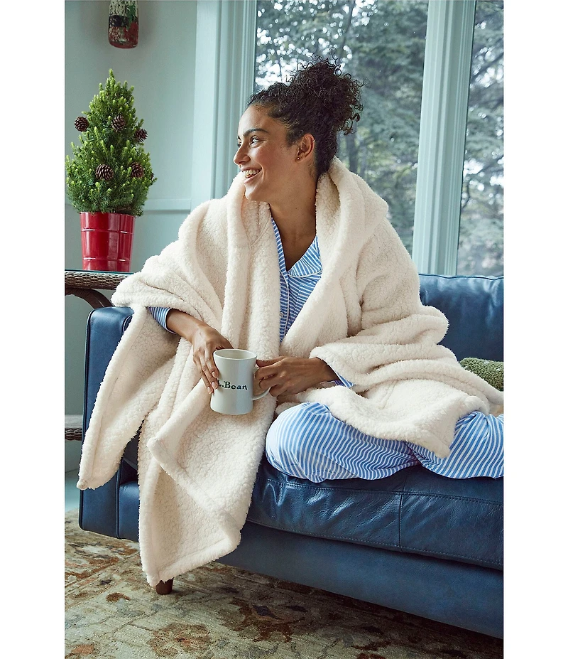 L.L. Bean Cozy Plush Patch Pocketed Wearable Throw