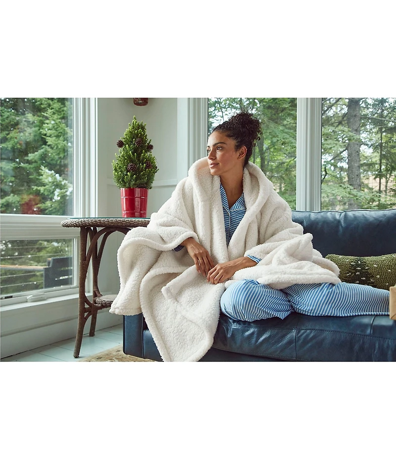 L.L. Bean Cozy Plush Patch Pocketed Wearable Throw