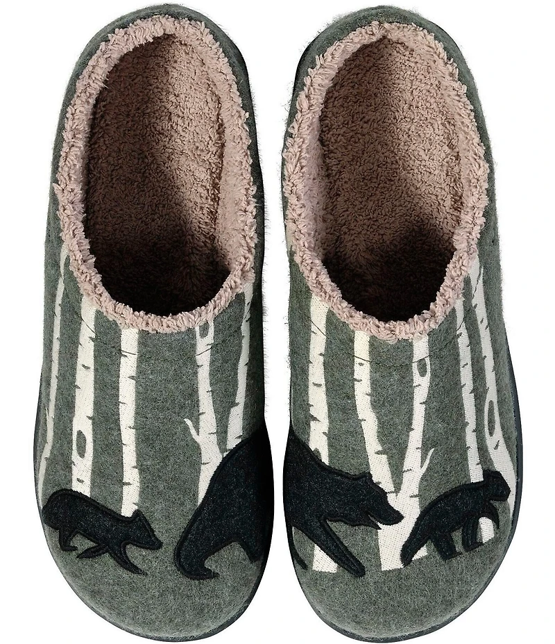 L.L.Bean Men's Daybreak Bear Motif Slippers