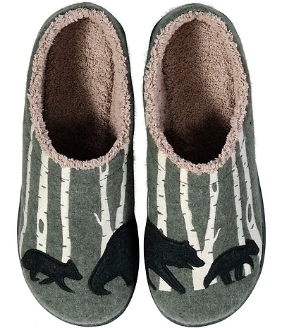 L.L.Bean Men's Daybreak Bear Motif Slippers