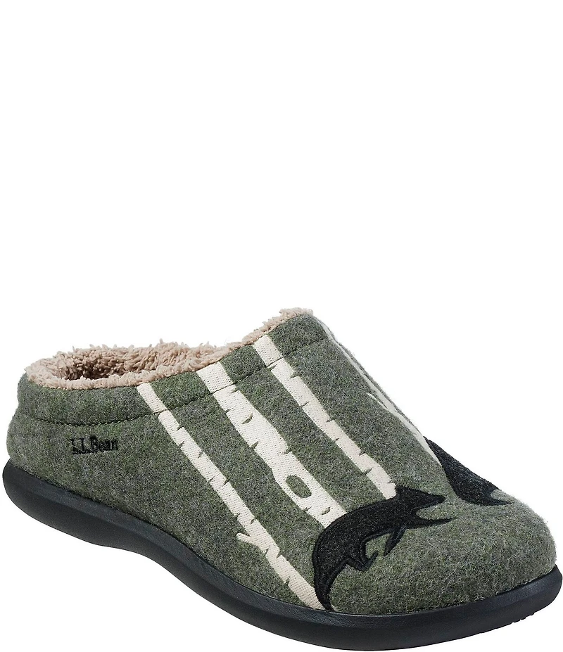 L.L.Bean Men's Daybreak Bear Motif Slippers