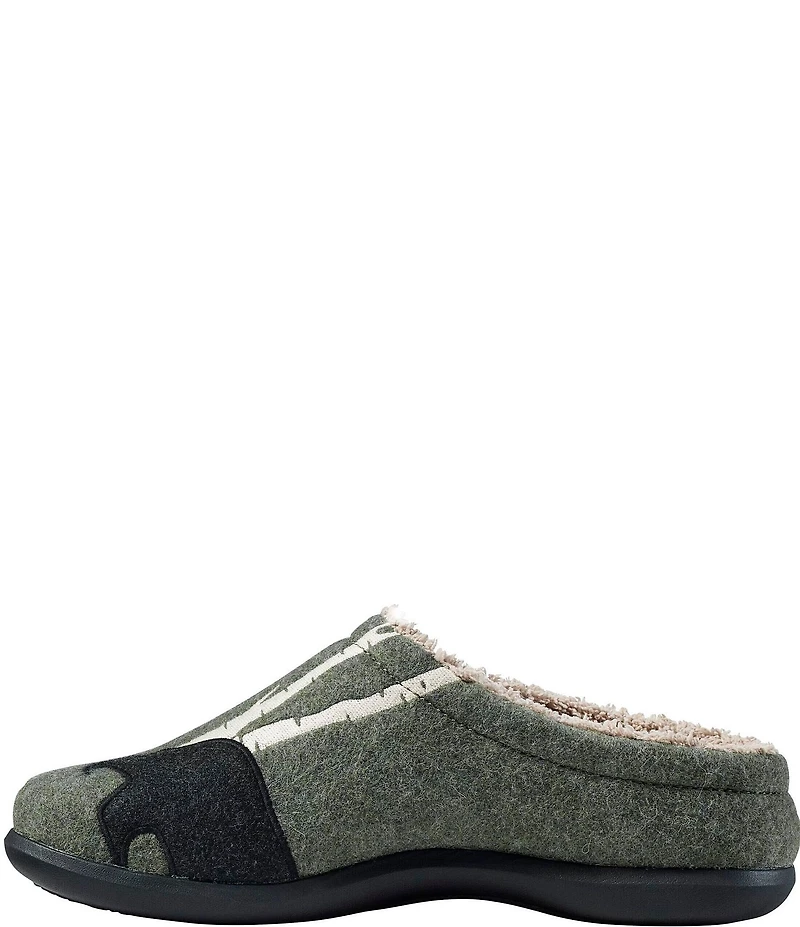 L.L.Bean Men's Daybreak Bear Motif Slippers