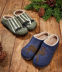 L.L.Bean Men's Daybreak Bear Motif Slippers