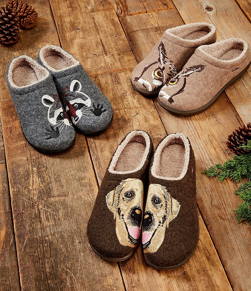 L.L.Bean Men's Daybreak Dog Motif Slippers