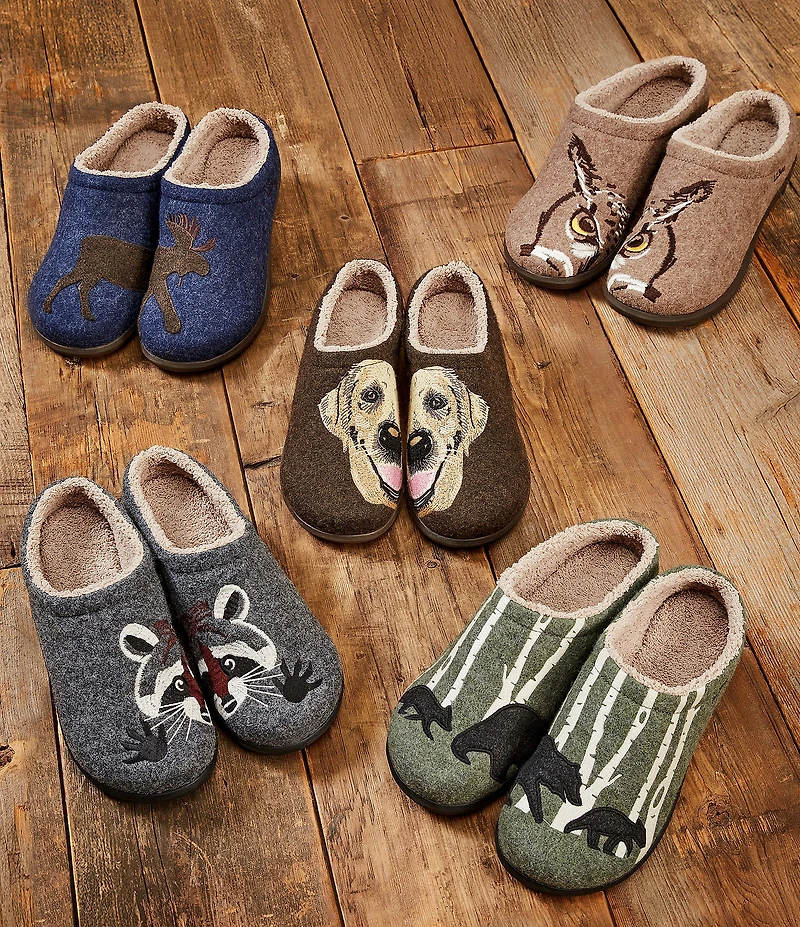 L.L.Bean Men's Daybreak Dog Motif Slippers