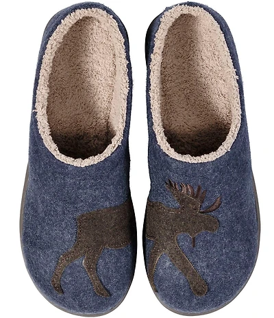 L.L.Bean Men's Daybreak Moose Motif Slippers