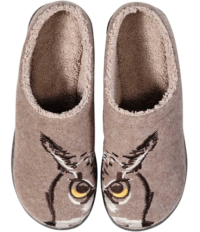 L.L.Bean Men's Daybreak Owl Motif Slippers