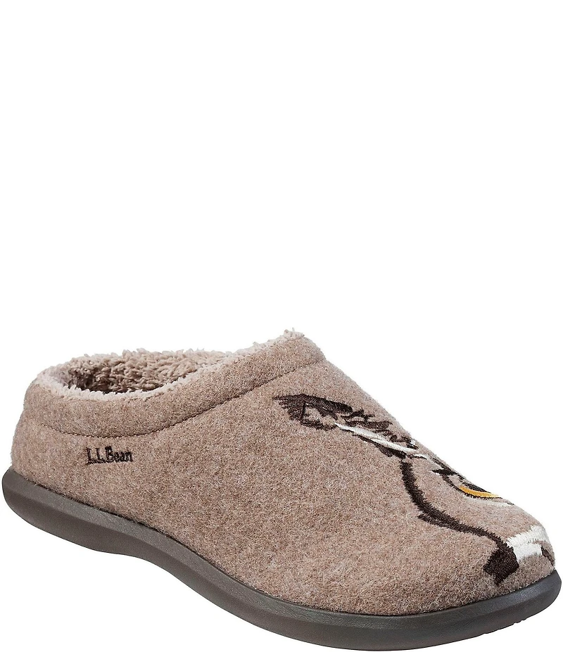 L.L.Bean Men's Daybreak Owl Motif Slippers