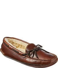 L.L. Bean Men's Leather Double Sole Shearling Lined Slippers