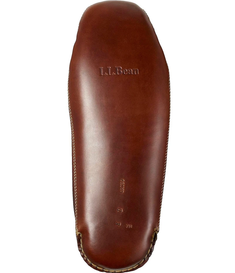L.L. Bean Men's Leather Double Sole Shearling Lined Slippers
