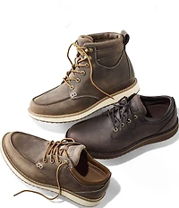 L.L.Bean Men's Stonington Water-Resistant Leather Moc Toe Sneakers