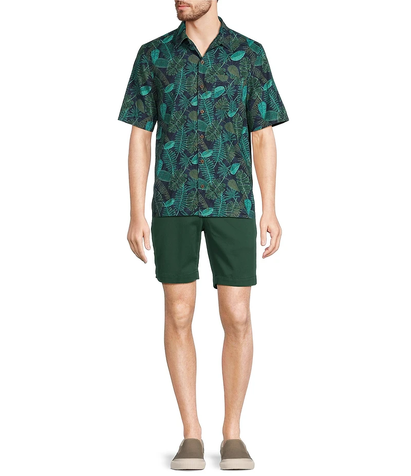 L.L.Bean Tropics Print Short Sleeve Woven Shirt