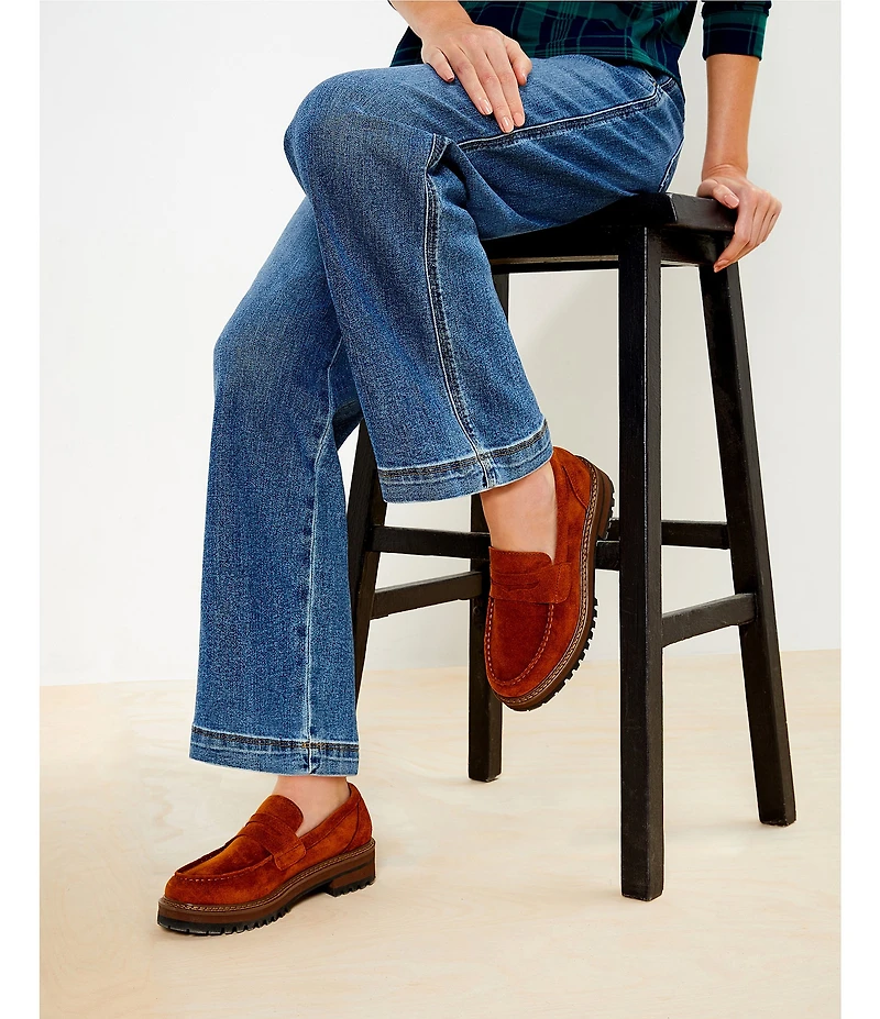 L.L.Bean 207 Vintage Stretch Twill Denim High Rise Wide Leg Jeans