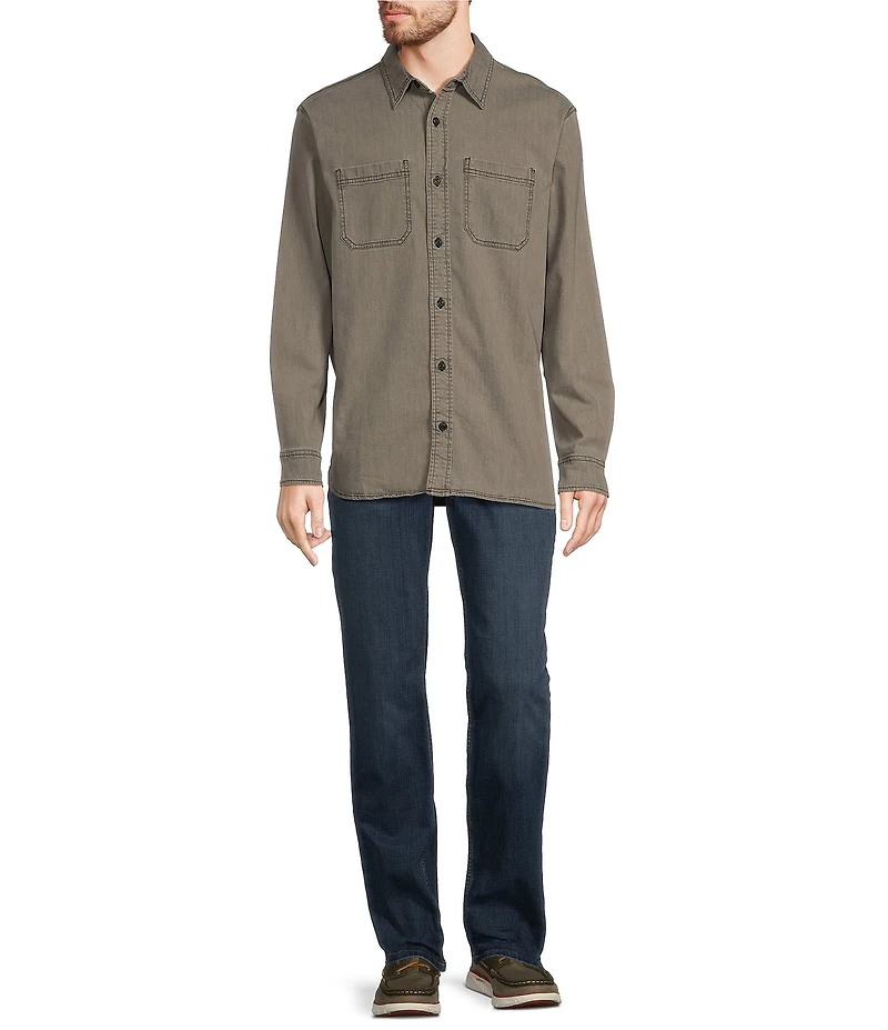 L.L.Bean Beanflex Performance Stretch Denim Long Sleeve Woven Shirt
