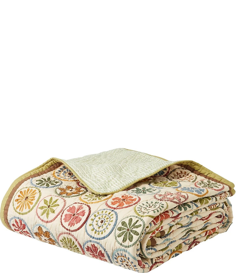 L.L.Bean Blooming Circles Pattered Reversible Quilt