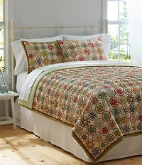 L.L.Bean Blooming Circles Pattered Reversible Quilt