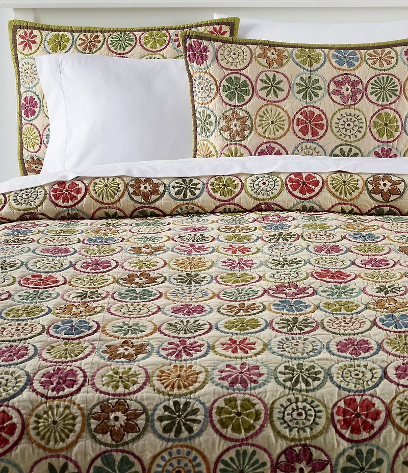 L.L.Bean Blooming Circles Patterned Cotton Sham