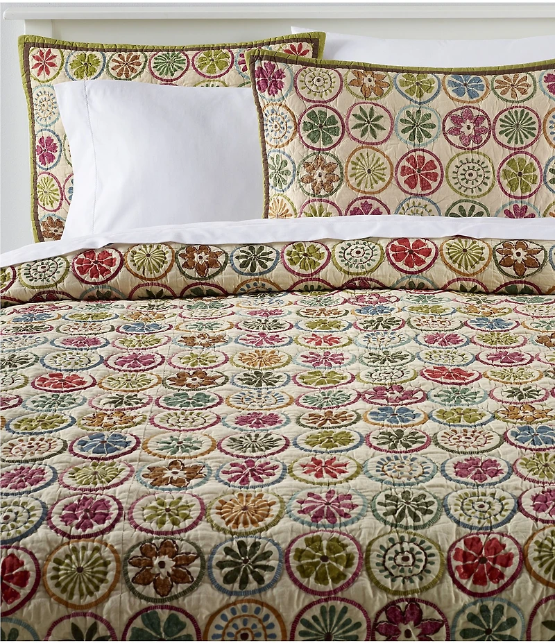 L.L.Bean Blooming Circles Floral Patterned Cotton Sham
