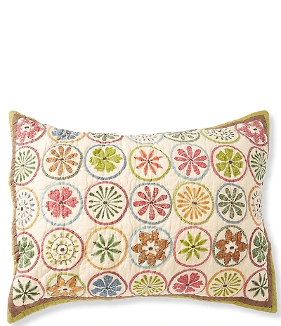 L.L.Bean Blooming Circles Patterned Cotton Sham